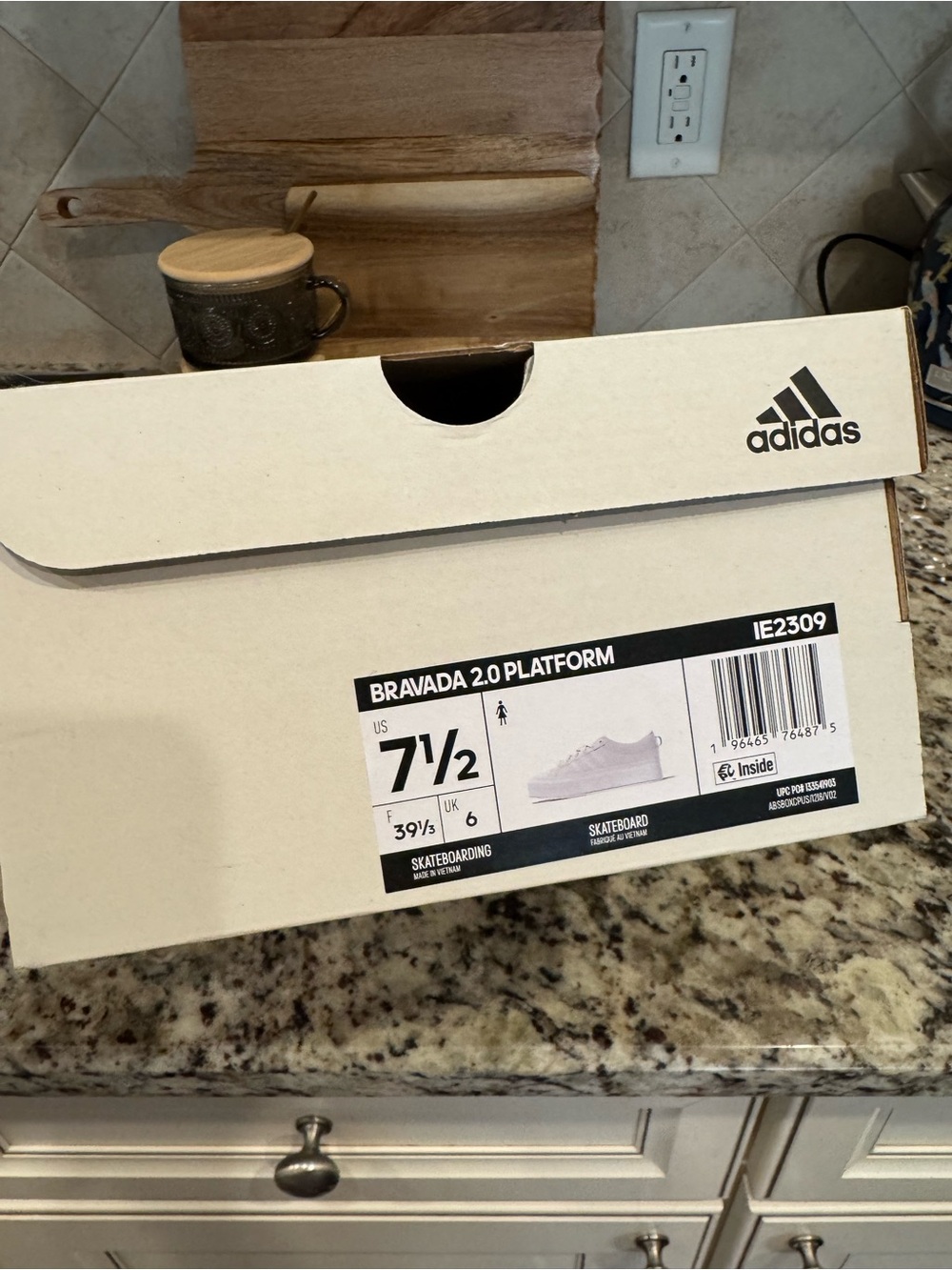 adidas All-White Canvas Platform Sneakers - Picture 6 of 6